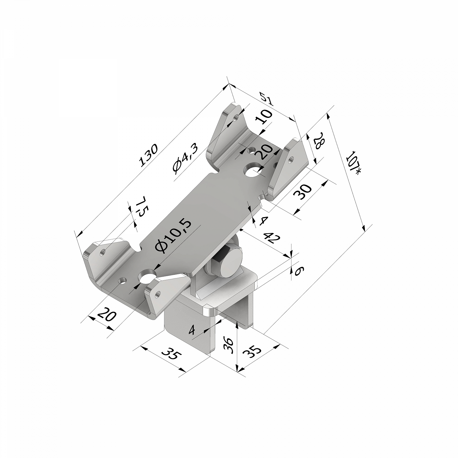 Соединитель шарнирный стоечный FP EFH P 40/40